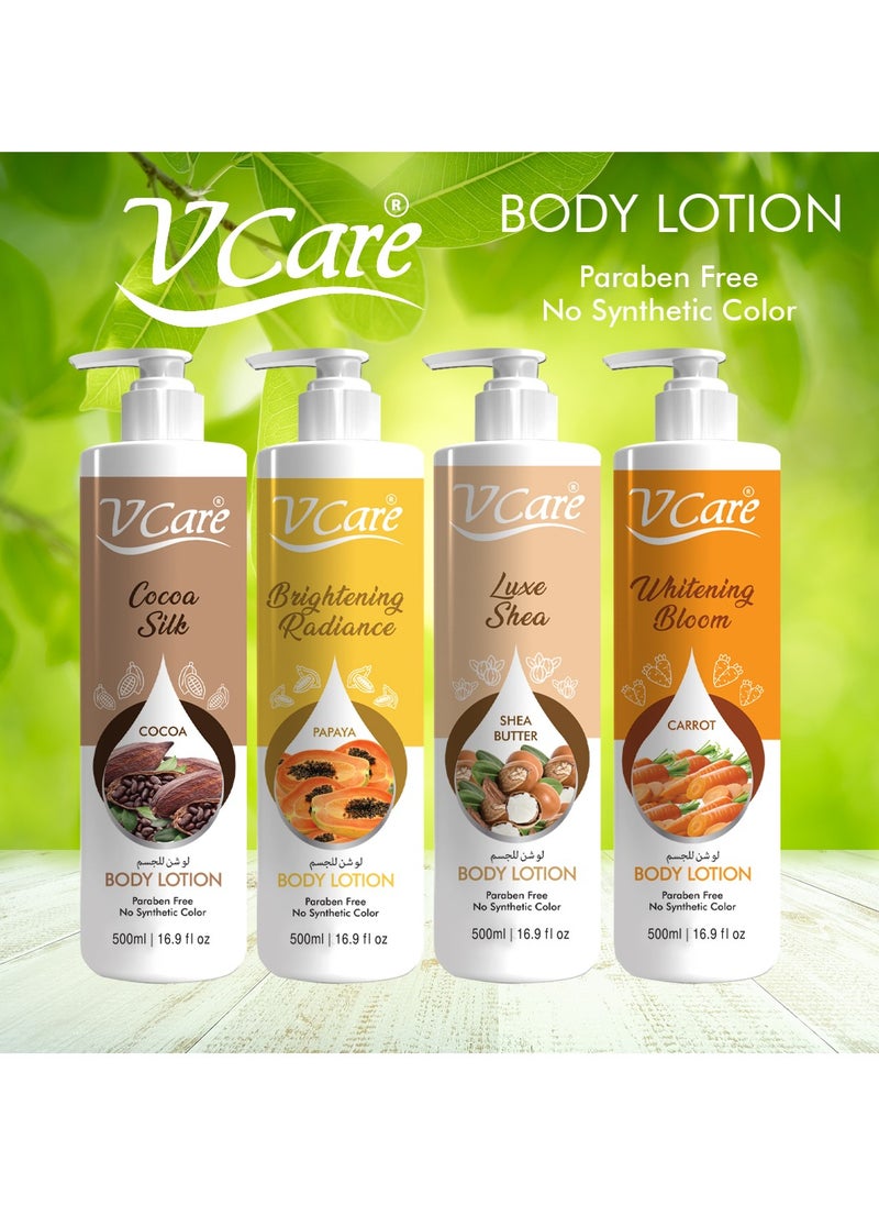 VCare - V Care Cocoa Silk Extract Body Lotion 500ml - Deep Hydration & All-Day Glow - Image 1