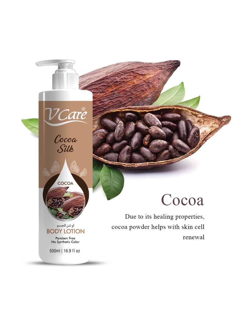 VCare - V Care Cocoa Silk Extract Body Lotion 500ml - Deep Hydration & All-Day Glow - Image 1