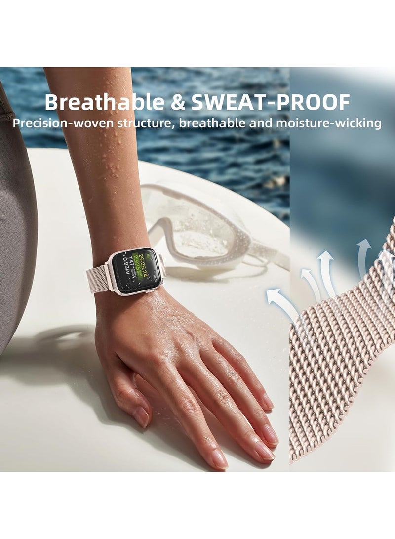 OLYSON 3PCS Suitable for Huawei Watch Fit 3/Huawei Watch Fit 4/ 4Pro metal Milanese Magnetic Loop Watch Strap.( Black, Rose Gold, Silver ) - Image 2