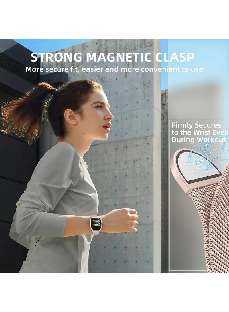 OLYSON 3PCS Suitable for Huawei Watch Fit 3/Huawei Watch Fit 4/ 4Pro metal Milanese Magnetic Loop Watch Strap.( Black, Rose Gold, Silver ) - Image 3