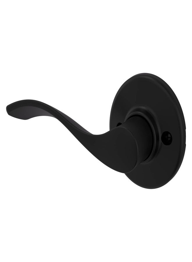 كويكسيت مقبض باب وهمي من نوع Kwikset Balboa، ذراع أحادي الجانب للخزائن والأبواب الفرنسية المزدوجة وأبواب المخازن، أسود مطفي، ذراع داخلي غير قابل للدوران لليسار، يعمل بالدفع/السحب. - Image 1