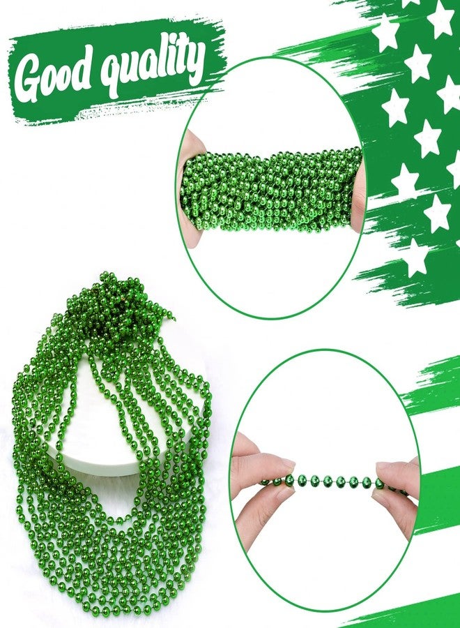 Garma Rukie 144 Pcs St.patrick’s Day Beads Bulk, 33 Inch 7mm Green Carnival Beaded Necklaces Decorations For St.patrick’s Day Festivals, Mardi Gras Parades, Night Club Dress-up Events Party Costume - Image 3