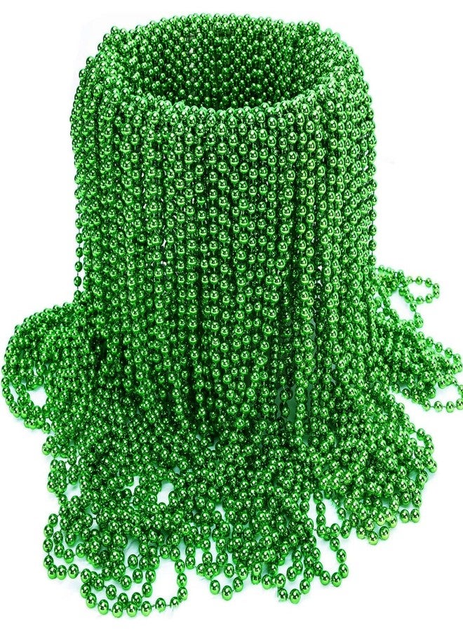 Garma Rukie 144 Pcs St.patrick’s Day Beads Bulk, 33 Inch 7mm Green Carnival Beaded Necklaces Decorations For St.patrick’s Day Festivals, Mardi Gras Parades, Night Club Dress-up Events Party Costume - Image 2