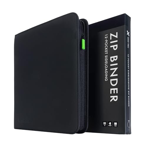 Vault X 12 Pocket Trading Card Zip Binder 480 Cards Premium ExoTec Album Material 20 SideLoading Pages Folder Sports TCG Black - Image 1