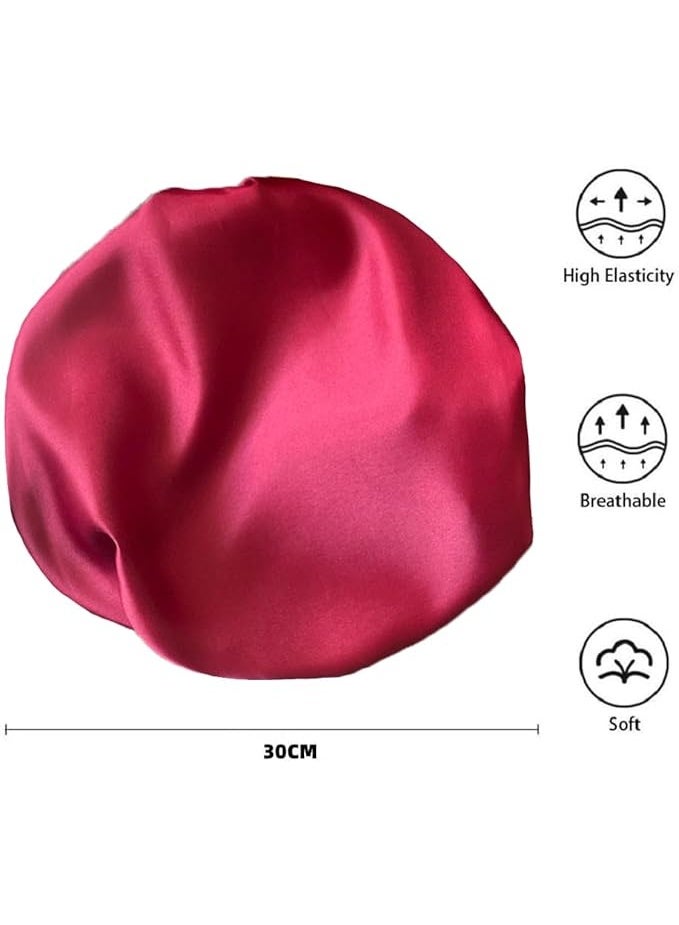 Kimaya Satin Silk Bonnet Compatible with Curly Hair, Hair Bonnet Silk Wrap for Sleeping, Night Sleep Cap for Men Women (Royal Burgundy) - Image 3