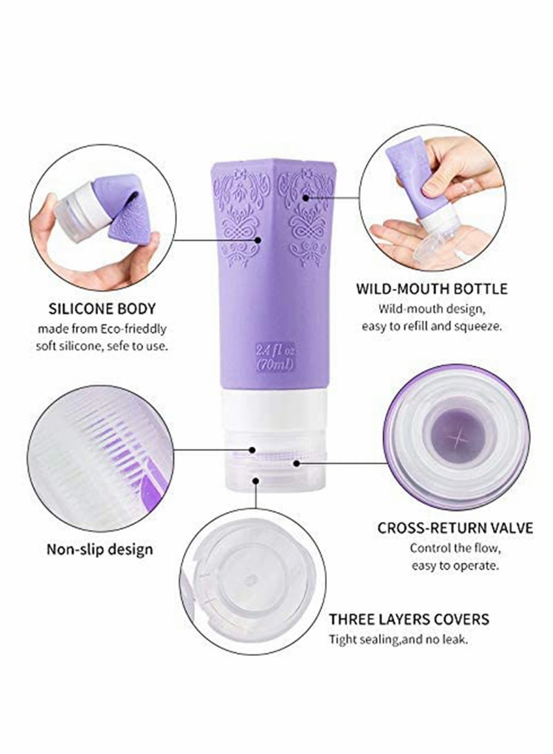 KASTWAVE 6 Pcs Cosmetic Travel Containers Set 70 ml Travel Bottles Leakproof - Image 3