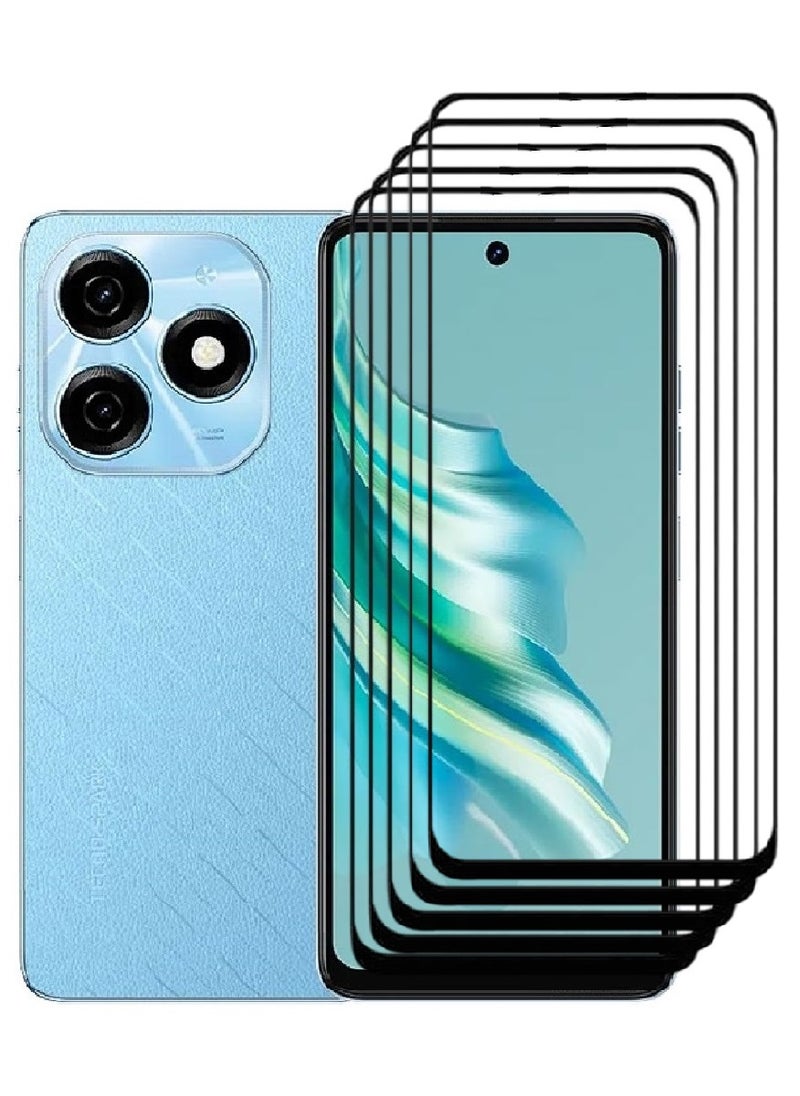 AINA 5 Pieces Tempered Glass Screen Protector 5D Designed For Tecno Spark 20 Full Glue Edge to Edge Full Screen Coverage And Bubble Free - Image 1