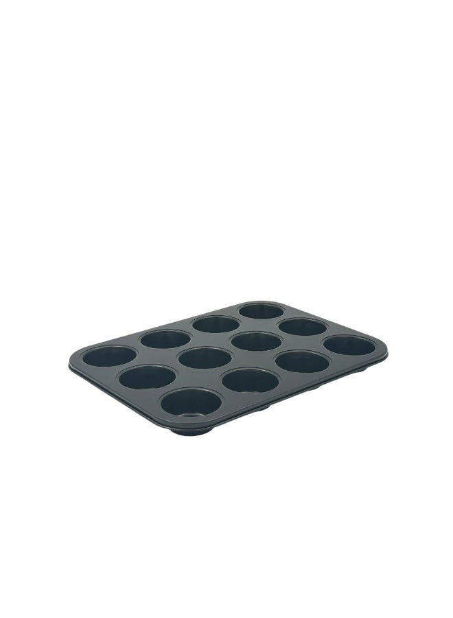 B&D Premium Non-Stick Cupcake Mold Set 12 Pieces Carbon Steel Muffin Pan Mini Cupcake Baking Tray Durable Rust Resistant Bakeware Easy Clean Dishwasher Safe Even Heat Distribution For Cakes Muffins Desserts And Home Baking - Image 1