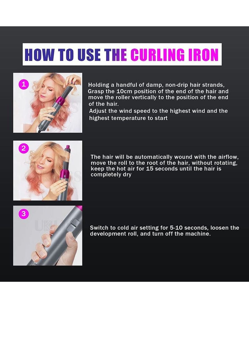 5 in 1 one-step hair dryer and volumizer hot air brush for Straightening Curling Drying - Image 5