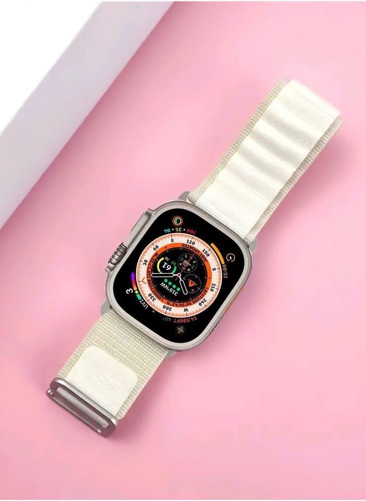 T-Rex Replacement Apple Watch Ultra Alpine Loop Band Strap Compatible with 49MM/45MM/44MM/42MM for All Series -White  - Image 4