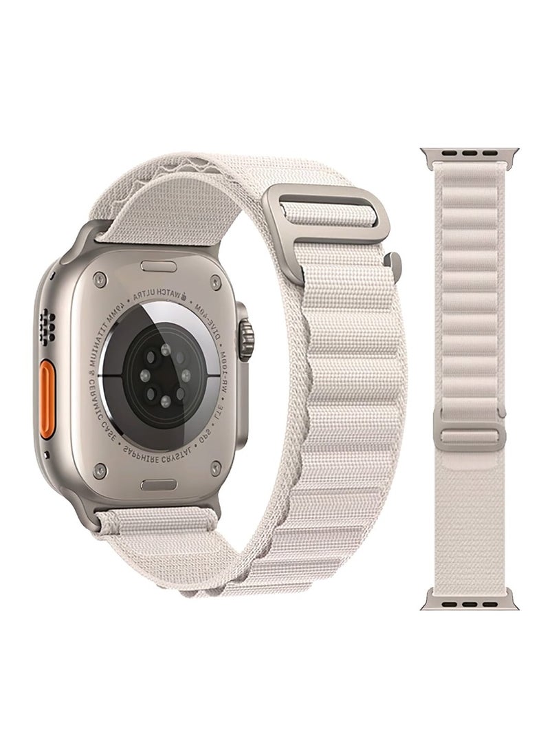 T-Rex Replacement Apple Watch Ultra Alpine Loop Band Strap Compatible with 49MM/45MM/44MM/42MM for All Series -White  - Image 1