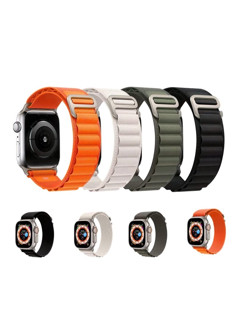Replacement Apple Watch Ultra Alpine Loop Band Strap Compatible with 49MM/45MM/44MM/42MM for All Series -White