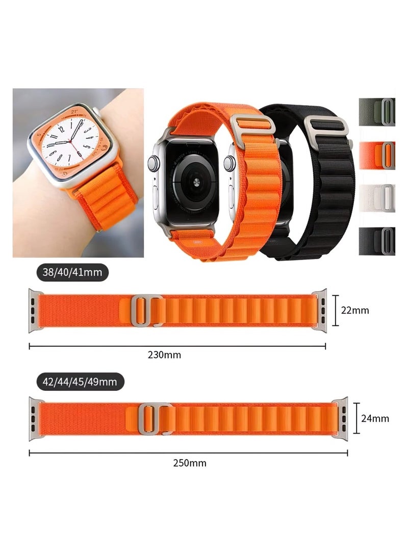 Replacement Apple Watch Ultra Alpine Loop Band Strap Compatible with 49MM/45MM/44MM/42MM for All Series -White