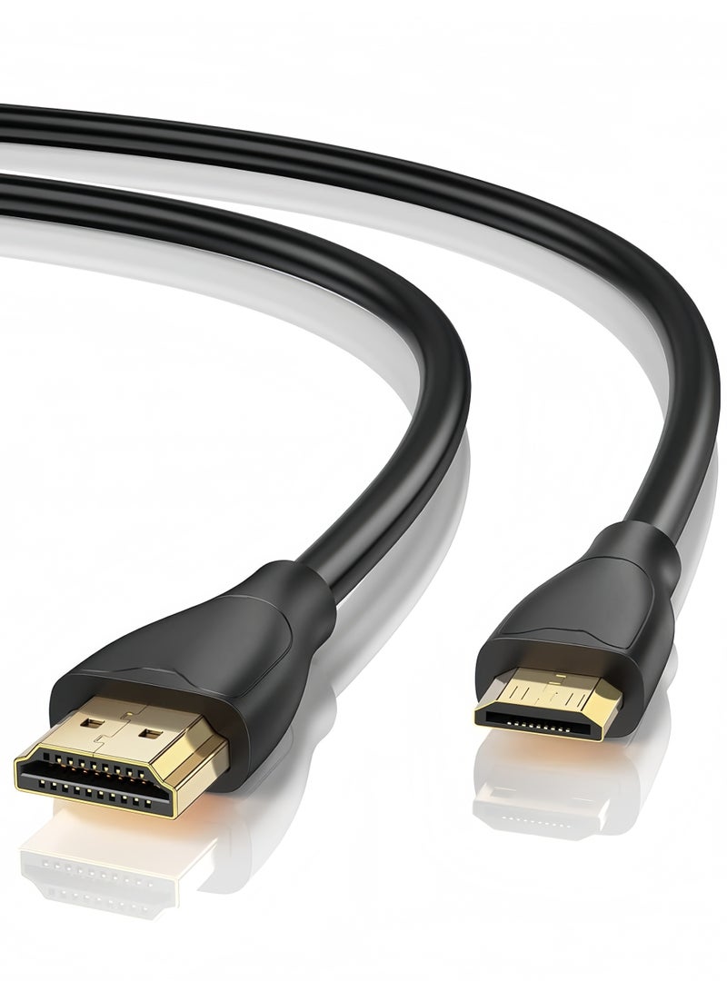 Angola Panda 1.5M HDMI To Mini HDMI Cable Black,High Speed 4K 60Hz HDMI Adapter Male to Male, Compatible with Camera, Camcorder, Laptops, Graphics Card, HDTV, Tablet, EOS RP/EOS 7D Mark II/XA40 - Image 1