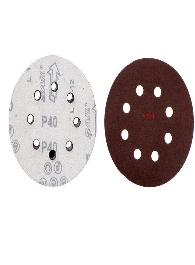 YXQ 5 inch Sanding Discs 8 Hole Hook and Loop 40Grit Sandpaper (30Pcs) - Image 3