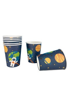 Merrilulu Merrilulu Space Party Cups, 12 ct | Paper Cups | Outer Space Party Tableware | Astronaut, Rocket Ship, Planet, NASA  - Image 2
