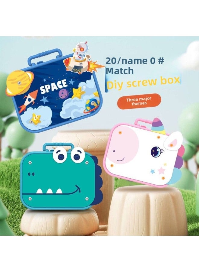 Popular Children's DIY Toy Repair Toolbox Electric Hand-twist Screw Repair Puzzle For Baby-Color:211 [space] Toolbox + Electric Drill