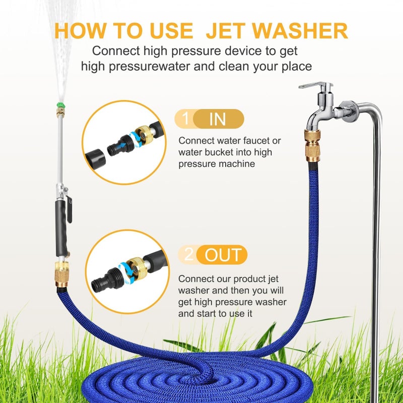 Yeesingsen Jet Nozzle High Pressure Hose Nozzle, 7-1 High Pressure Power Washer Wand, Versatile Cleaning Tool for Gutter, Patio, Car Wash,Gardening, Built to Last for Homeowners & Garden Enthusiasts - Image 4
