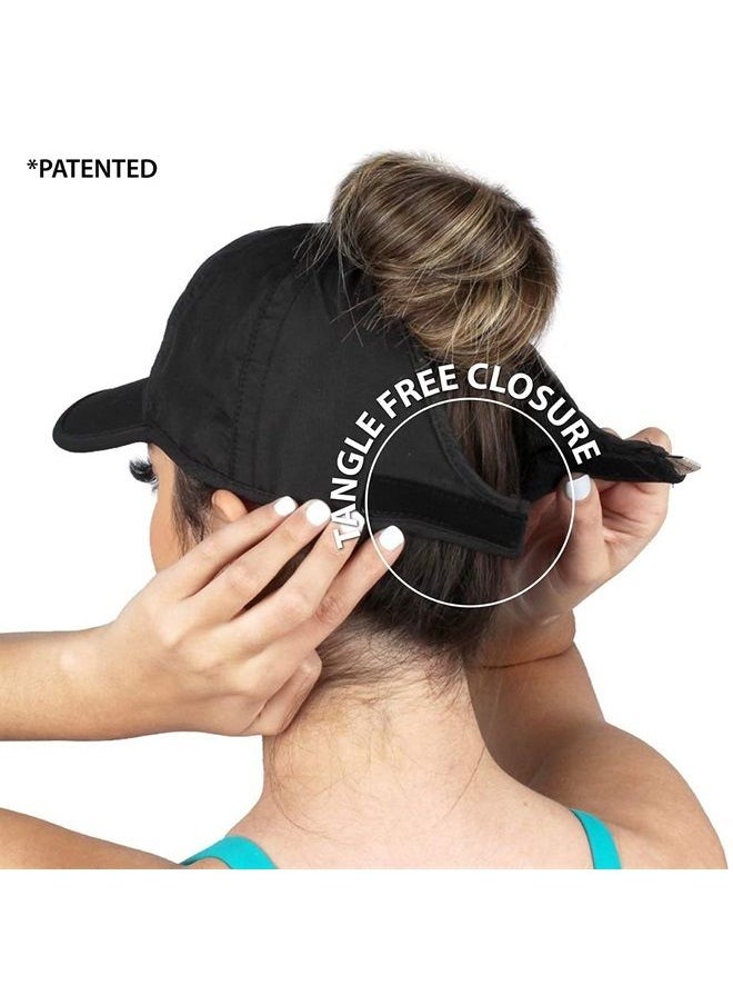 Ponyflo - Active Ponytail Hat - Ponytail Caps for Women, Women's Baseball Caps - High Ponytail Hats for Women - Pony Tail Hat - Ponytail Baseball Hats for Women - Hat with Ponytail Hole for Women Black - Image 1