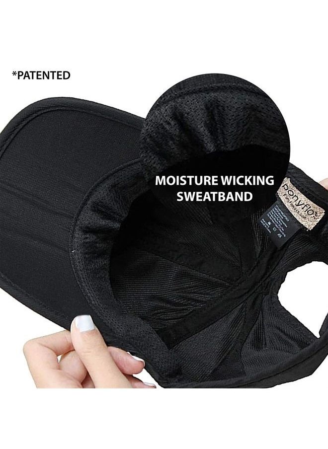 Ponyflo - Active Ponytail Hat - Ponytail Caps for Women, Women's Baseball Caps - High Ponytail Hats for Women - Pony Tail Hat - Ponytail Baseball Hats for Women - Hat with Ponytail Hole for Women Black - Image 1