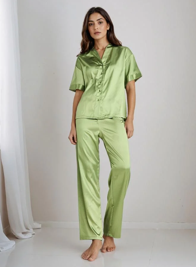 Splash FAV Pyjama Set Button-Down Shirt & Trousers