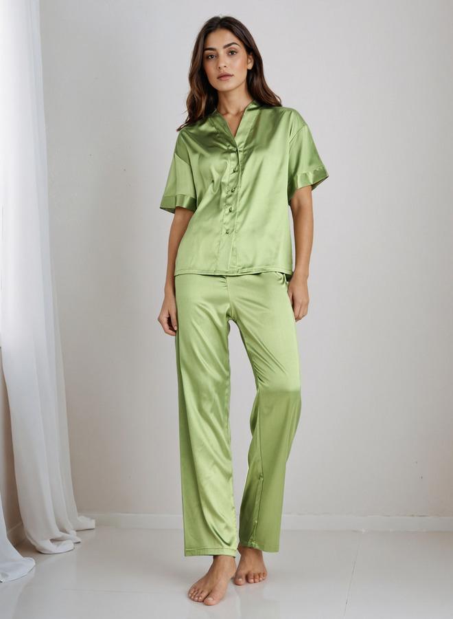 Splash FAV Pyjama Set Button-Down Shirt & Trousers - Image 1
