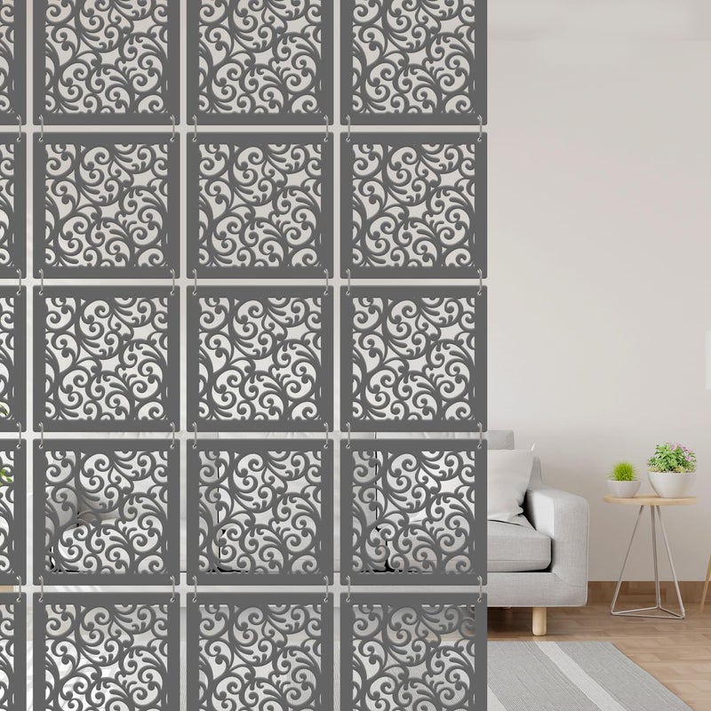 Olive Tree Olive Tree 12Pcs Hanging Room Divider Panel Modern Hanging Screen Partition for Home Decoration Living Room 115 x 115 12 PanelsOTD5100  - Image 2