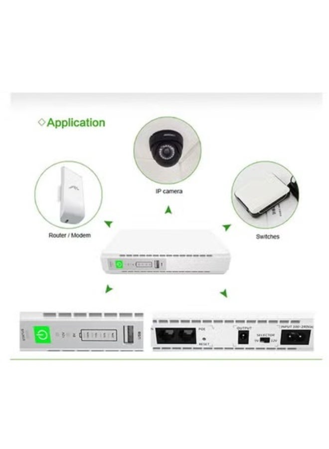 UPS 8800mAh is the complete solution for power outages, including powering routers, cameras, Visa cards, mobile phones, tablets, and TVs that use chargers. - Image 4