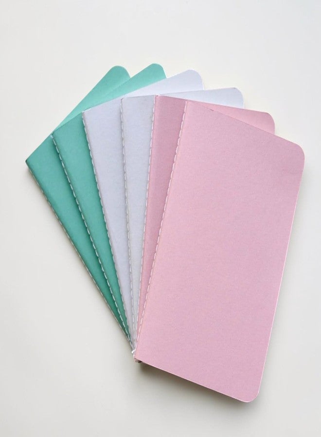 INNAXA Pocket Notebook, 3.5 x 5.5 inch, 64 Pages, Centre Stitched, Plain Pages, Pastel 3 Colours (Pack-6) - Image 1