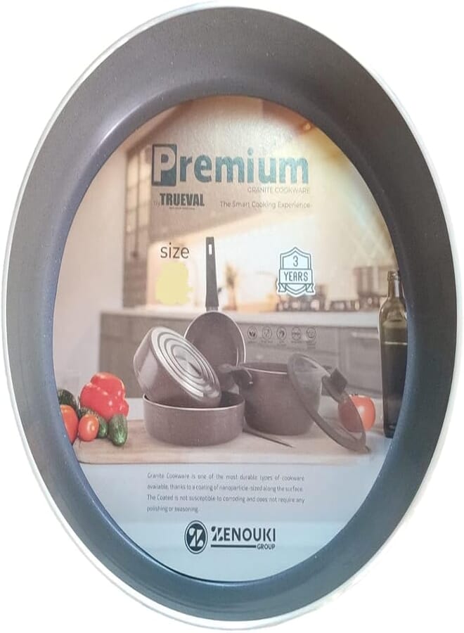 Trueval Premium Granite Oven Tray, Size 28, Gray