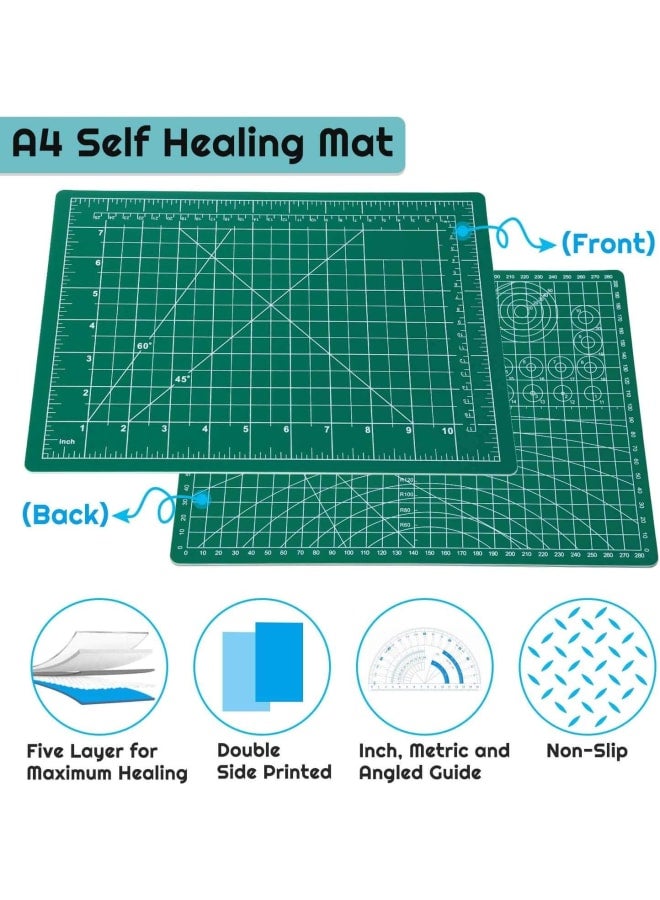 Self Healing Sewing Mat, Rotary Cutting Mat Double Sided 5-Ply Craft Cutting Board for Sewing Crafts Hobby Fabric Precision Scrapbooking Project 9inch x 12inch(A4) - Image 2