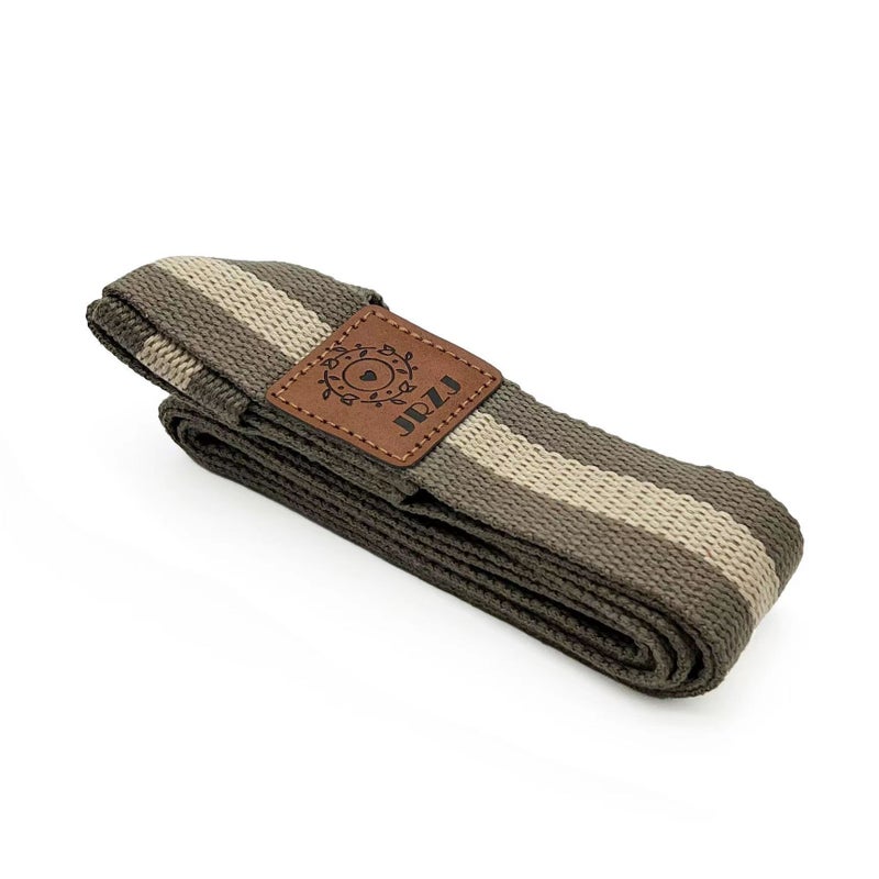 Generic Adjustable Yoga Mat Carrier Multi-Use Cotton Strap Khaki stitching