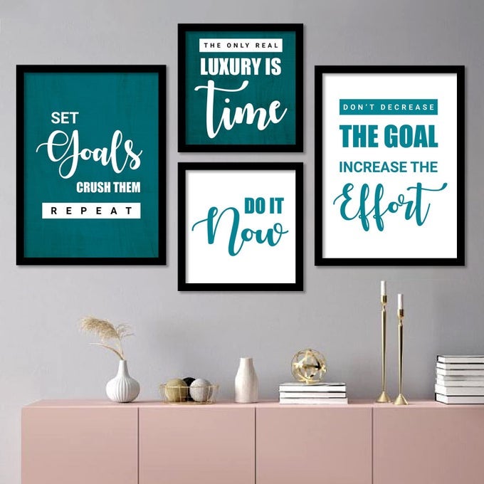 Inspirational Wall Poster With Frames Motivational Quotes Frame for Home Office Study Room LibraryFrames For Wall Decor 10 inch x 13 inch Set Of 4 Cate11