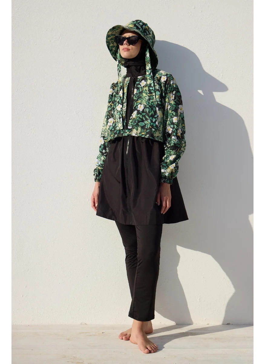 مانوكا Windbreaker 3-Piece Modest Swimsuit Set Yaprak