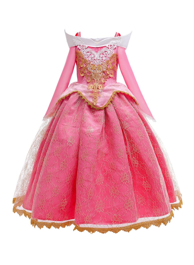 NOVOLAN Girls Cosplay Princess Dress Cosplay Costume Princess Royal Dress Girl Foreign Style Birthday Party Dress Red Dress Costumes for Kids & Toddlers Height 90-150cm 3-8 Years - Image 1