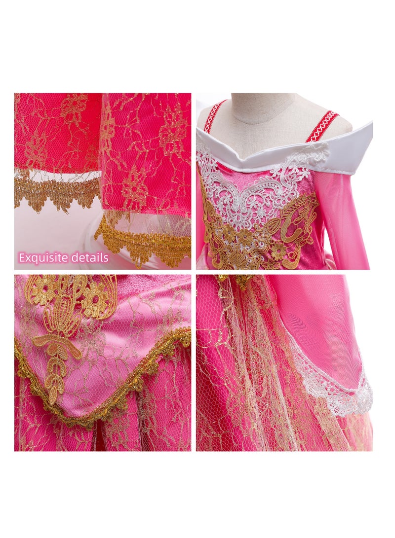 NOVOLAN Girls Cosplay Princess Dress Cosplay Costume Princess Royal Dress Girl Foreign Style Birthday Party Dress Red Dress Costumes for Kids & Toddlers Height 90-150cm 3-8 Years - Image 3