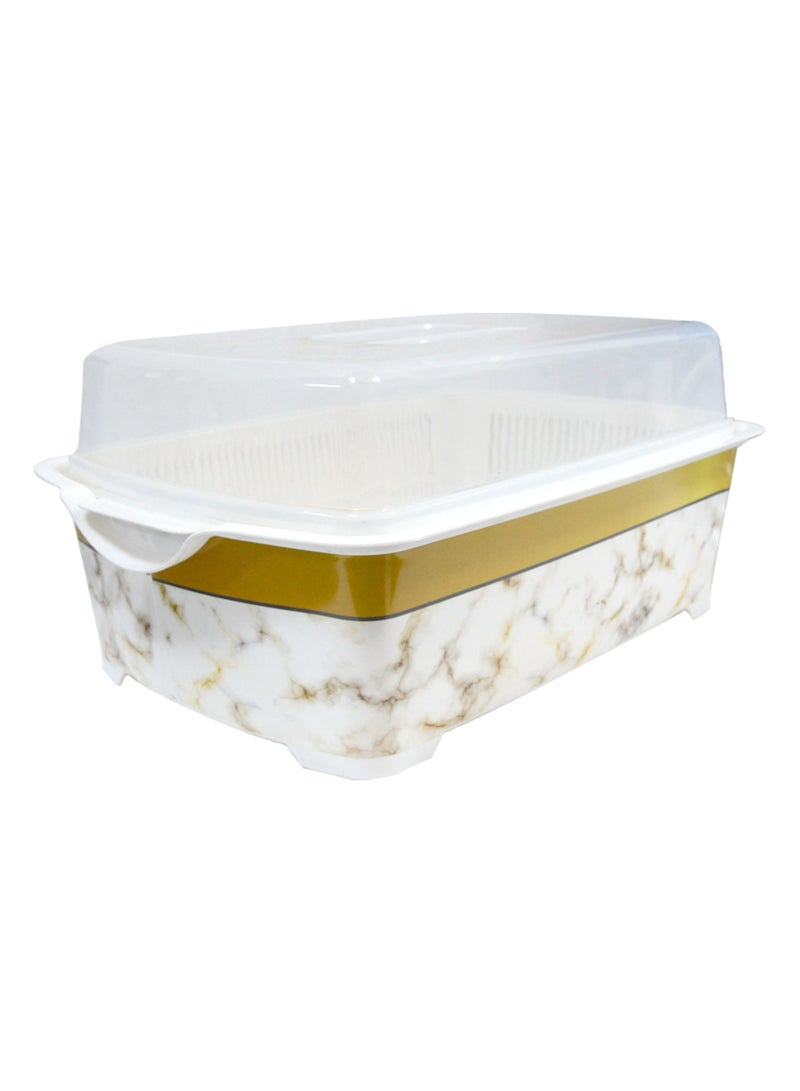 On Mart Food Storage Container Fridge Organizer Food Box Bins with Lid, Drain Basket Kitchen Containers & Storage for Vegetable and Fruit Salad Strainer BPA Free & Leak Proof | Kitchen Storage Box  (White) - Image 2