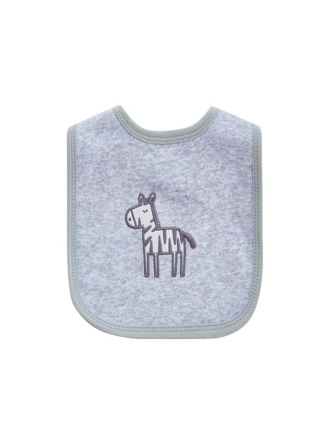 Big Softies Baby Bib & Burp Cloth Set|Printed & Applique Embroidery-Zebra-Grey|Soft Velcro Fastener|Cotton-Super Absorbent|For Drooling, Teething, Burping & Feeding|For Unisex 0-12 Months|Pack of 3 - Image 4