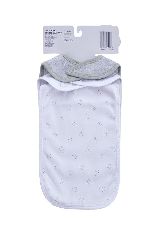 Big Softies Baby Bib & Burp Cloth Set|Printed & Applique Embroidery-Zebra-Grey|Soft Velcro Fastener|Cotton-Super Absorbent|For Drooling, Teething, Burping & Feeding|For Unisex 0-12 Months|Pack of 3 - Image 3