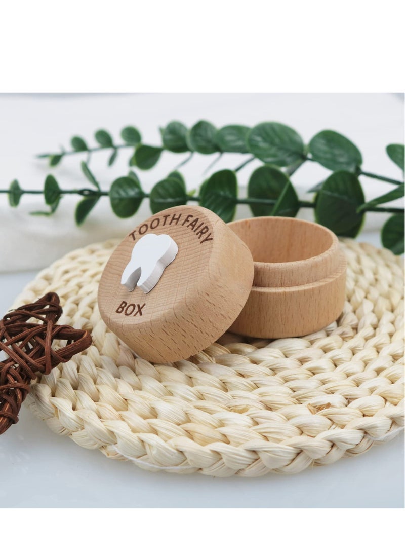 Excefore Tooth Fairy Box for Kids Keepsake, Baby Tooth Holder, Wooden Saver Organizer, Storage Box for Baby, Toddlers, Boys, Girls, Lost Teeth Birthday Present - Image 5