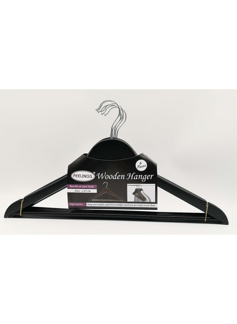 FEELINGS HANGER WOODEN 6 PCS SET BLACK - pzsku/ZC36E6A3339E3F740C9A6Z/45/_/1679501082/1b1e9126-bfcf-4a25-98fc-450119a0ac4a