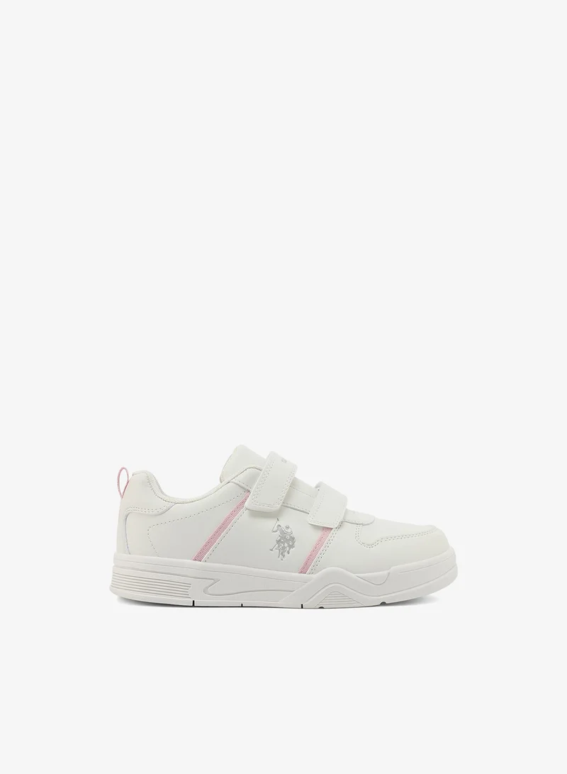 U.S. Polo Assn. U.S. Polo Assn. Kena Girl's Comfortable Stylish Casual Everyday Low Top Sneaker - White