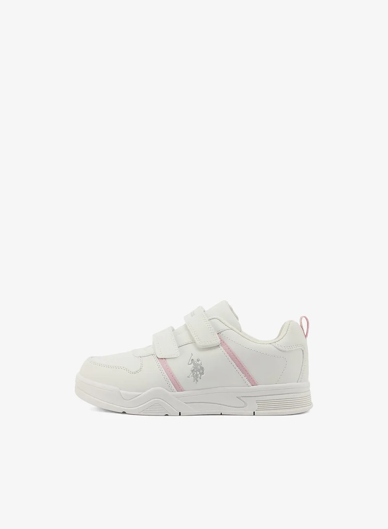 U.S. Polo Assn. U.S. Polo Assn. Kena Girl's Comfortable Stylish Casual Everyday Low Top Sneaker - White
