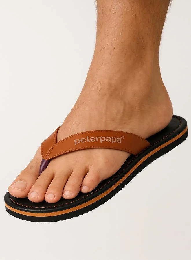 Take Two Men Brown Thong Flip Flops By Peterpapa
