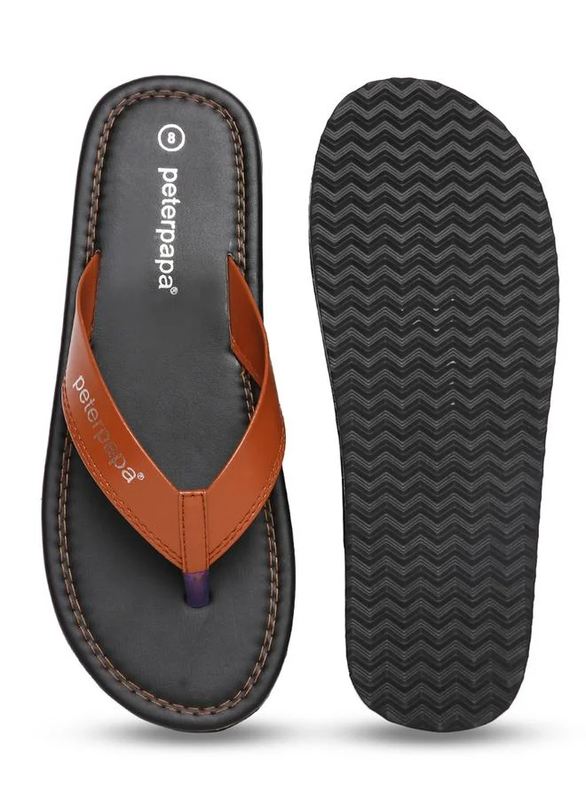 Take Two Men Brown Thong Flip Flops By Peterpapa