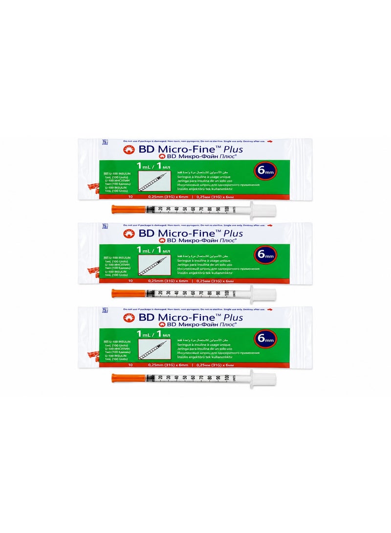 Micro-Fine Plus Insulin 1ml Syringe 31Gx6mm 30PCS