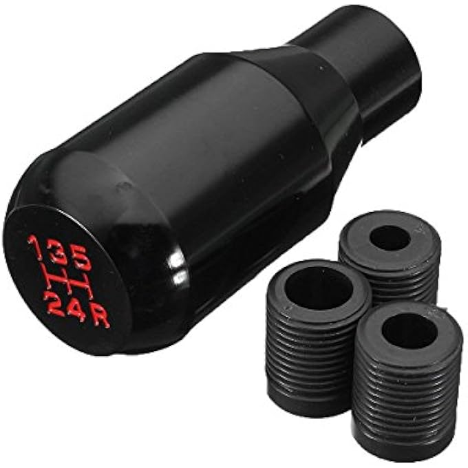 rayihni Shifter Adapter Universal 5 Speed Manual Metal Chrome Gear Shift Knob Lever Stick Pen Handle Head Car Styling Accessories Racing Style Black - Image 3