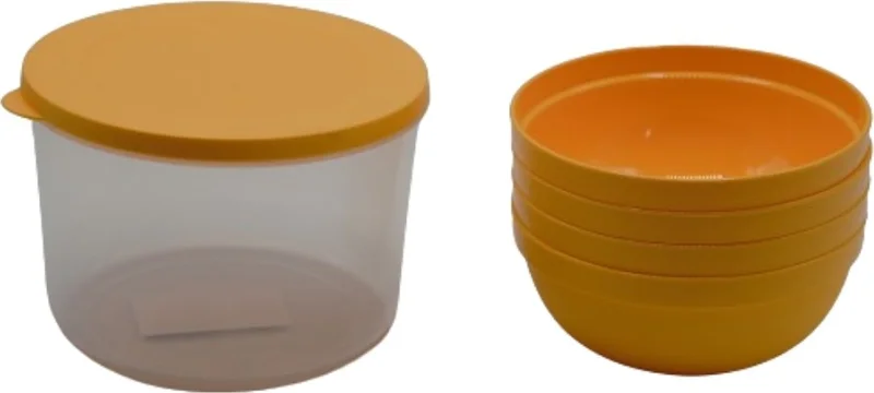 بييف Measured Storage Container Bowl Set 5 Pieces Orange