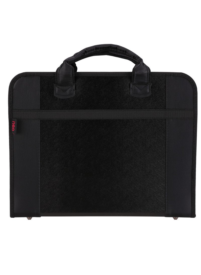 Deli - A4 Size Three Division Expanding File With Zip Lock And Handle Assorted Colours - Image 1