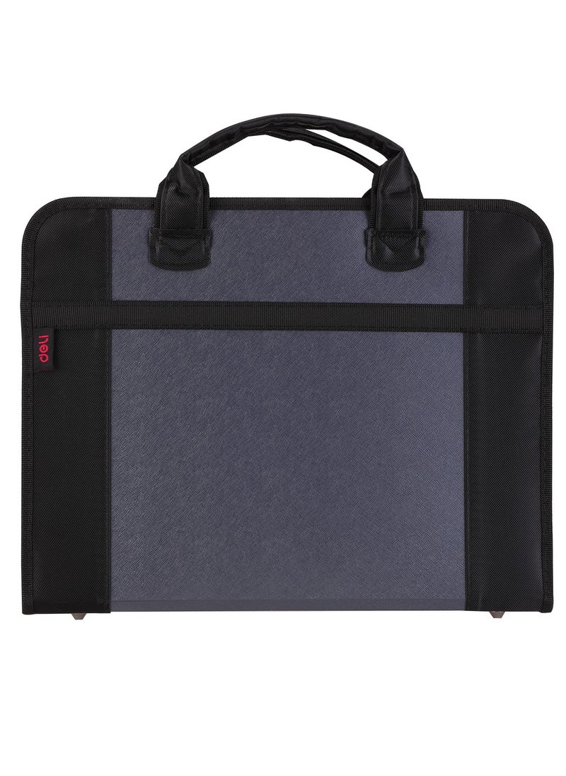 Deli - A4 Size Three Division Expanding File With Zip Lock And Handle Assorted Colours - Image 1